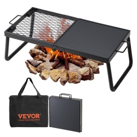 Gratar pliabil camping cu picioare, plasa de otel rezistent, 57x28, 5x23 cm, geanta de transport, pentru gatit flacara deschisa