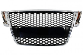Grila Centrala compatibil cu AUDI A5 8T 2007-2011 RS Design, rama silver - Img 2