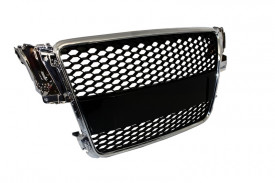 Grila Centrala compatibil cu AUDI A5 8T 2007-2011 RS Design, rama silver - Img 3