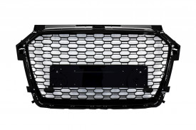 Grila Centrala Fara Emblema compatibil cu Audi A1 8X Pre Facelift (2010-2014) RS1 Design Negru Lucios - Img 2