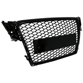 Grila Centrala Fara Emblema compatibil cu Audi A4 B8 2007-2012 RS Design Negru Lucios, Produs deteriorat!