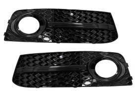 Grile Laterale Bara Fata compatibil cu AUDI A4 B8 8K 2007-2011 S4 Design Negru Lucios - Img 1