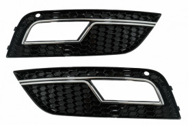 Grile Laterale Bara Fata compatibil cu AUDI A4 B8 Facelift 2012-2015 RS4 Design Negru & Chrome - Img 4