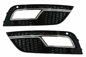 Grile Laterale Bara Fata compatibil cu AUDI A4 B8 Facelift 2012-2015 RS4 Design Negru & Chrome