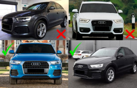 Grile Laterale compatibil cu Audi Q3 8U Facelift 2014-2017 RS Design Negru Lucios - Img 6