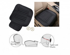 Husa scaun auto individuala pentru sezut, pentru fata, piele ecologica 50x50 cm, negru - Img 2