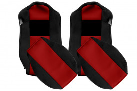 Huse scaune camion compatibile cu IVECO STRALIS 2002-2012 negru cu rosu - Img 1
