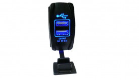 Incarcator dublu USB 3.1A , cu led albastru, Universal - Img 2