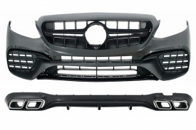 Kit Exterior compatibil cu Mercedes E-Class W213 2016-2019 E63 Design Ornamente Tobe Crom - Img 2