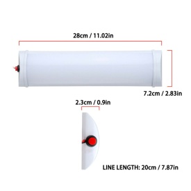 Lampa cu 72 LED, pentru interior, lungime 28 cm, lumina alba, 12V, pentru masini autobuze furgonete rulote camping - Img 3
