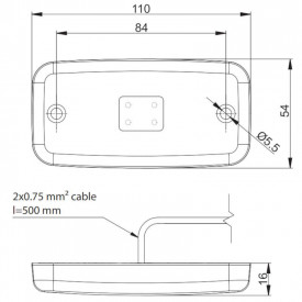 Lampa gabarit 110x54, LED, galbena, FT-019Z Fristom, compatibil IVECO - Img 5