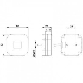 Lampa gabarit 62x62, LED, rosie, 12-36V, FT-027-C Fristom - Img 4