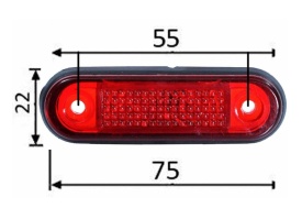 Lampa gabarit cu LED, rosu, 75mm x 22mm, 24V - Img 3