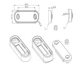 Lampa gabarit FT-073Z galbena, dimensiune 84mm x 27mm, LED, montare bullbar, culoare fumurie - Img 3