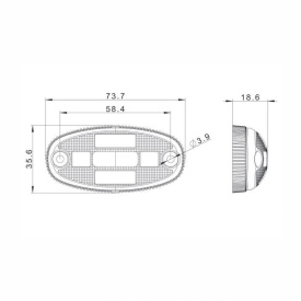 Lampa gabarit, LED, rosie, 12-24V, FT-068 C Fristom - Img 2