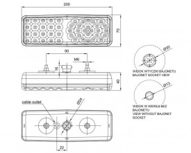 Lampa spate 12-24V, 3 functii, cu LED, FT-032-LED Fristom - Img 3