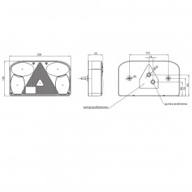 Lampa spate 238x138, 5 functii, cu triunghi si mers inapoi, dreapta, FT-088 Fristom - Img 3