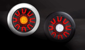 Lampa stop LED, 3 functii, tip hamburger, 59x39x29, 12/24V, FT-313 Fristom, cu rama neagra - Img 3