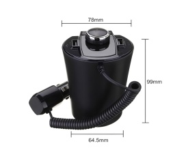 Modulator FM Auto Multifuncțional BX6 Design tip pahar, dual USB, Hands-Free - Img 2