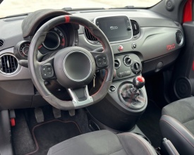 Nuca schimbator de viteze compatibil cu Fiat 500 Abarth 2007->, 6 trepte, carbon cu rosu - Img 5
