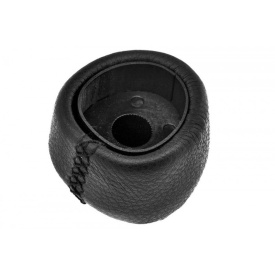 Nuca schimbator de viteze compatibil cu Saab 9-3 2003-2012, piele ecologica, 6 trepte, culoare negru cu argintiu - Img 2