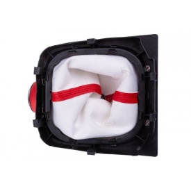 Nuca schimbator de viteze compatibil cu VW Golf 5 V 2003-2008, Golf 5 Plus 2005-2013, Golf 6 VI 2008-2012, Jetta 2005-2010, 6 trepte, culoare rosu cu negru si crom - Img 4
