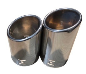 Ornament Evacuare inox dublu universal VAG, compatibil cu Audi, VW, Skoda, Seat dimensiune interior 76mm, lungime 130 mm, crom - Img 3
