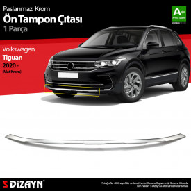 Ornament inox bara fata grila inferioara VW Tiguan 2020->, finisaj mat - Img 2