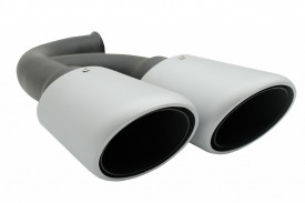 Ornamente Evacuare compatibil cu Porsche Cayenne 92A V6 V8 Diesel 2010-2014 GTS Design Matte Silver - Img 3