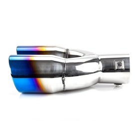 Ornamente toba inox dublu, finisaj cap ars, diametru intrare 6,3 cm, latime 160 mm - Img 2