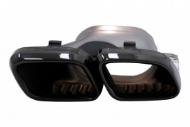 Ornamente tobe pentru sistemul de evacuare compatibil cu Mercedes C-Class W205 S205 C205 A205 C63 C63S Facelift 2019-> Negru - Img 4