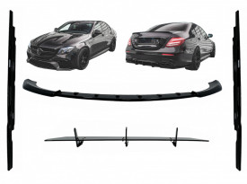 Pachet Exterior Aero compatibil cu Mercedes E-Class E63 W213 S213 2016-2019 Negru Lucios - Img 2