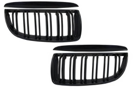 Pachet tuning Bara Fata compatibil BMW Seria 3 E90 E91 2004-2007 M-Technik Design, fara proiectoare cu Grile Centrale Duble compatibil cu BMW Seria 3 E90 E91 Pre-LCI 2004-2008 M-Design Negru Lucios - Img 3