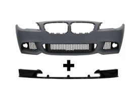 Pachet tuning Bara Fata compatibil cu BMW seria 5 F10 2011-2014 M-Technik Design fara proiectoare si Prelungire Bara Fata compatibil cu BMW Seria 5 F10 2010-2017 Sedan Touring M-PERFORMANCE Design