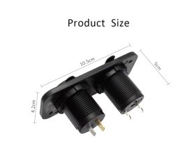 Panou universal pentru montare in bord cu 2 incarcatoare USB 4.2A cu iesire de 12V si priza bricheta pentru masina, rulota, barca etc. - Img 4