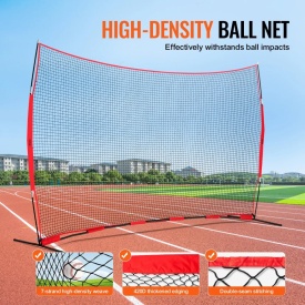 Plasa de protectie VEVOR Barricade Backstop, plasa de bariera pentru sporturi cu minge de 4,8 x 3 m, echipament portabil de antrenament cu geanta de transport, protectie pentru antrenament de baseball, softball, lacrosse, fotbal, hochei, pentru curte - Img 2