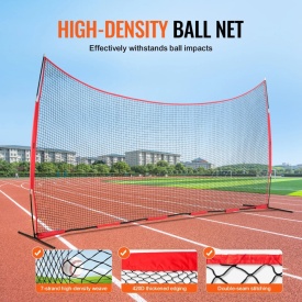 Plasa de protectie VEVOR Barricade Backstop, plasa de bariera pentru sporturi cu minge de 6 x 3 m, echipament portabil de antrenament cu geanta de transport, protectie pentru antrenament de baseball, softball, lacrosse, fotbal, hochei, pentru curte - Img 3
