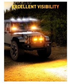 Proiector Led bar pentru motocicleta 4x4, atv, suv, camion, tractor, 12-24V, 40W, alb-portocaliu - Img 5