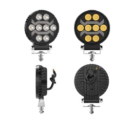 Proiector LED rotund, 12-24V universal, lumina alba, pozitie galbena, 1500LM, pentru camioane tractor rollbar offroad ATV jeep utilaje agricole - Img 8