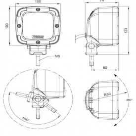 Proiector lucru 100x100, LED, 12-36V, 650lm, Fristom - Img 7
