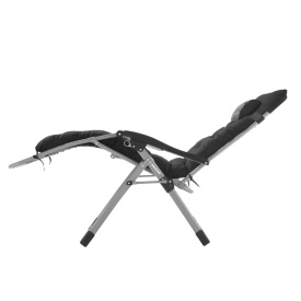 Scaun pliabil Zero Gravity 26 inch pentru camping, plaja, pescuit sau gradina, pentru interior sau exterior, culoare negru, sarcina 200 Kg - Img 9