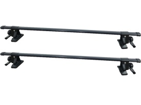 Set 2 bare portbagaj transversale universale compatibil cu automobile fara bare longituninale sau prindere fixa, lungime 120 cm, negru, 3 adaptoare incluse