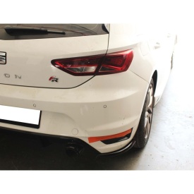 Set 2 ornamente prelungire bara spate Seat Leon 3 III 2012-2020, negru lucios - Img 4