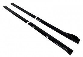 Set 2 Prelungiri praguri tuning 210 cm, negru lucios cu buza neagra - Img 2
