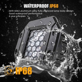 Set 2 proiectoare cu led, alb + portocaliu, lumina de urgenta, 12V - 24V, lumina combinata dubla, blit intermitent cu 6 moduri de iluminare - Img 7