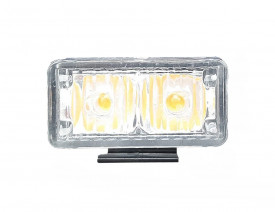 Set 4 Lumini LED, 2 Led, Tip Stroboscop De Avertizare, Galben, Flash, cu Controler, 12V