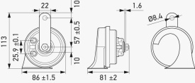 Set Claxon Auto Hella TE26, 400-500 Hz, 12V 110db compatibil Audi A1, A3, A4, A5, A6, A7, A8, E-Tron, Q2, Q3, Q4, Q5, Q7, Q8, R8, TT 2005-2024 - Img 9