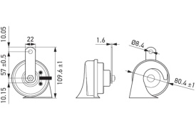 Set Claxon Auto Hella TE26, 400-500 Hz, 12V 110db compatibil Audi A1, A3, A4 B7, B8, B9, A5, A6 C6, C7, C8 inclusiv pentru modelele Alllroad, 2004-2024 - Img 4