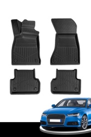 Set covorase auto cauciuc Audi A4 B9 2016->, forma tavita 3D - Img 4