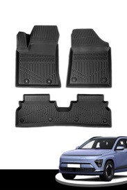 Set covorase auto cauciuc Hyundai Kona 2024-> electric, forma tavita 3D - Img 4